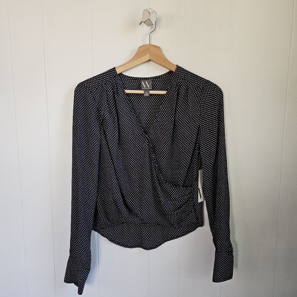 ☆ WORTHINGTON Polka Dot Crossfront Blouse